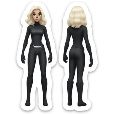 catwomen with long hair and white skin full body, dark aesthetic  sticker