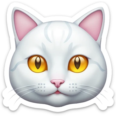 white cat luminous sticker