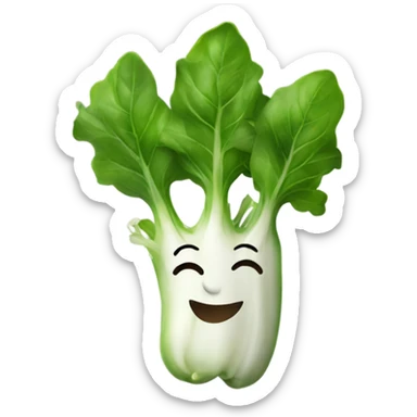 Happy arugula with hands sticker