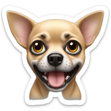 chihuahua NEGRO gritando sticker