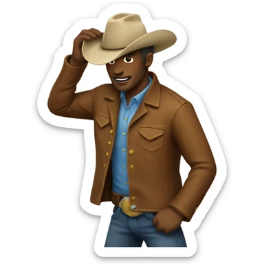 Cowboy tipping hat emoji  sticker