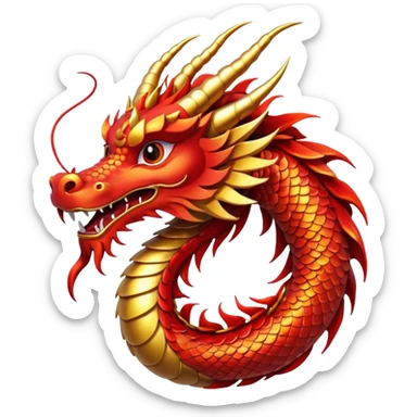 chinese dragon happy new year sticker