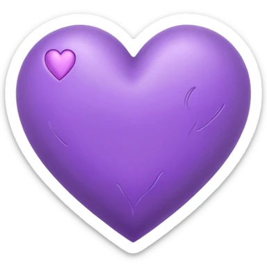 purple heart drwan by pencil on sheet of paper sticker