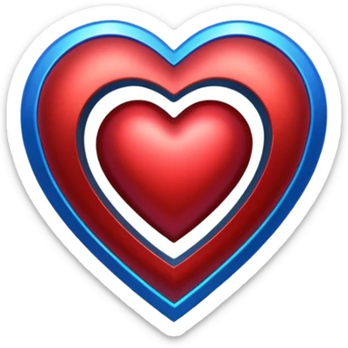 A red armor heart with a glowing blue star in the center sticker