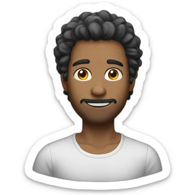 guy with out standing hair sticker