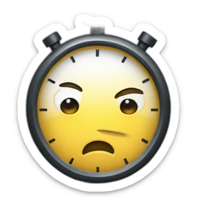 stopwatch thinking emoji face monocle sticker