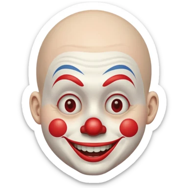 clown in buzzcut sticker