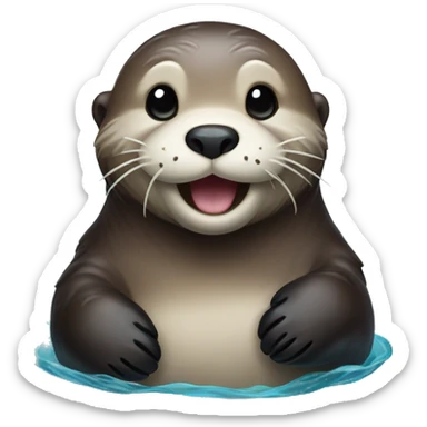 Sea otter happy sticker