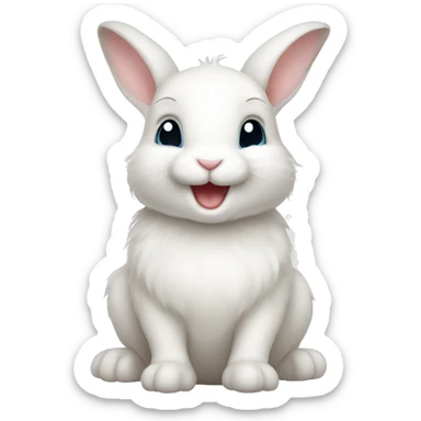 happy Rabbit white baby rabbit sticker