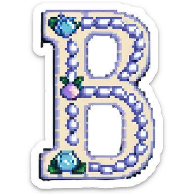 Pixel art number 6 with pearl decorations sticker