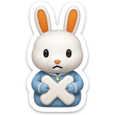 miffy with X for a mouth sticker
