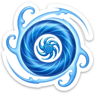 magical object blue magic mist swirl around with ancient symbol sticker