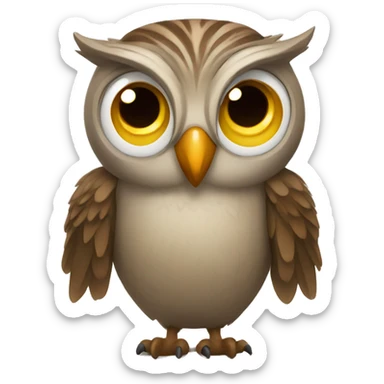 a funny owl  sticker