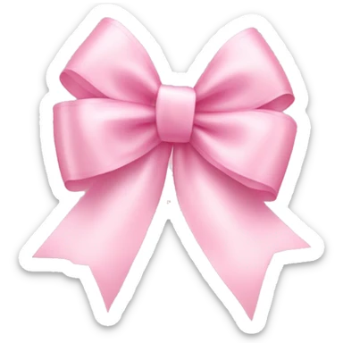 light pink ribbon bow sticker