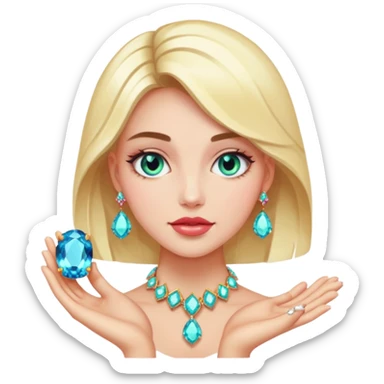 gem lover woman with gem accessories excessive amount sticker