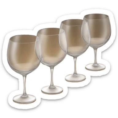 Wine glasses on wooden tablet in line sticker