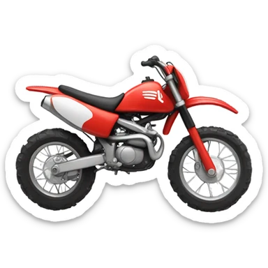 Red dirtbike with a smirky face sticker