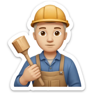wood carving carpenter portrait, head and shoulders only, carving wooden figure with chisel, wood shavings visible, focused craftsman expression, artisan workshop vibe, 3D cartoon style, mobile game icon style, clean background, no text, no watermark
 sticker