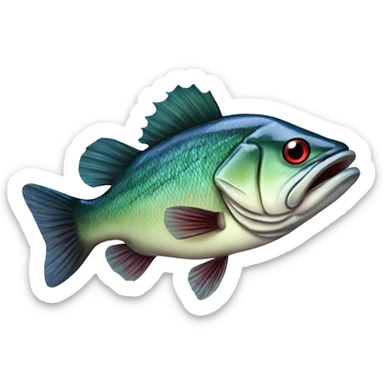 Bass fish and awesome wriiting on top sticker
