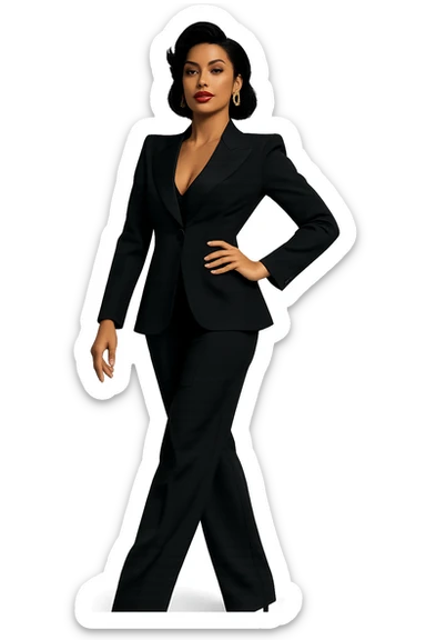 slay girl, confident and glamorous, stylish pose sticker