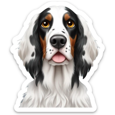 Beautiful White and black english setter with Brown ear  sticker