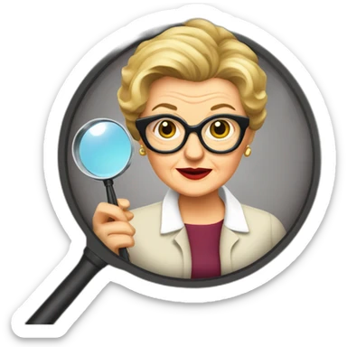 jessica fletcher with magnifying glass sticker
