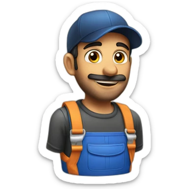 An Arab plumber in a black cap sticker