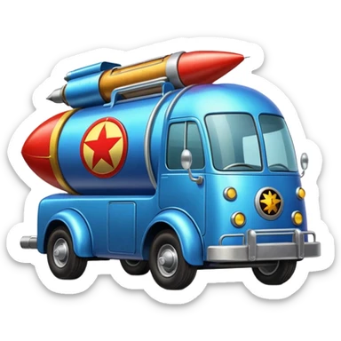 Heroic SuperBug Ron’s exterminator superminator antique rocket powered moving van (motto: Killing bugs is fun) sticker