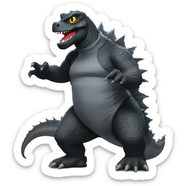 Godzilla dressed as a detective sticker
