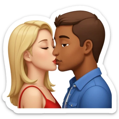 Aggressive kissing sticker