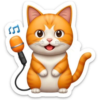 gato gritando con un microfono  sticker