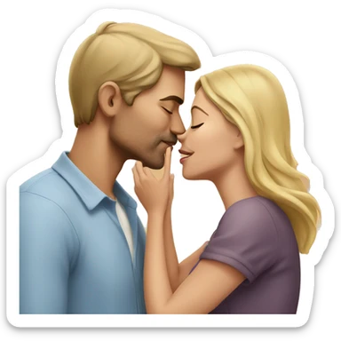 man kisses women sticker