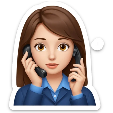 ￼ Brunette Haired Girl on the phone  sticker