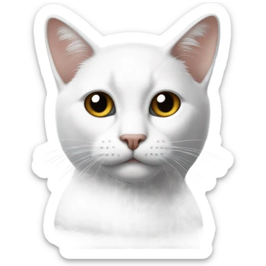 gato blanco con manchas de color negro sticker