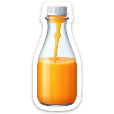 Orange juice bottle sticker