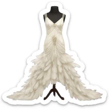 Hyper Realistic vintage flapper Wedding dress displays sticker