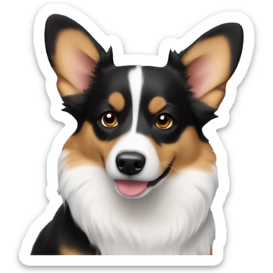 Black tri mini Aussie corgi mix sticker