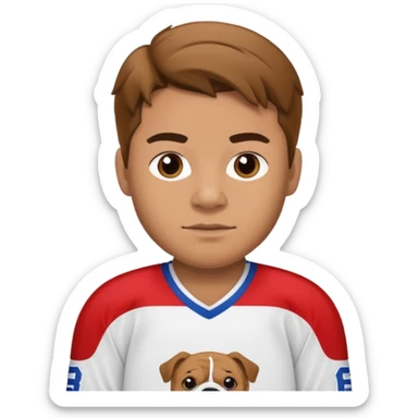 Hockey player in Bulldogs Jersey sticker