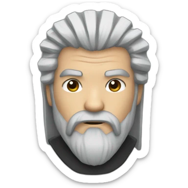 ninja master, grey hair, long beard sticker