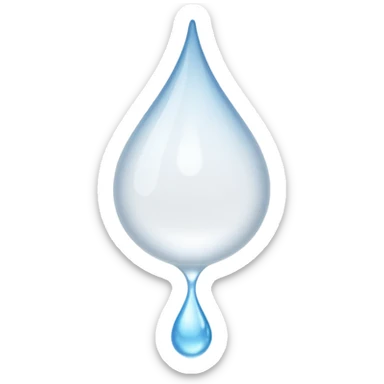 White liquid droplet with tail flying to the left sticker