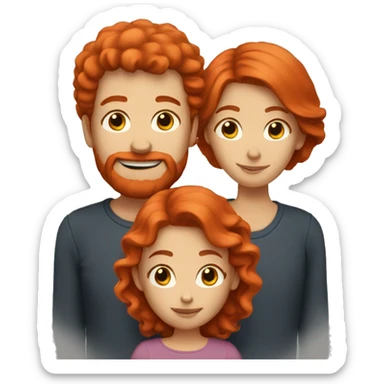 Red hair family of 3 sticker