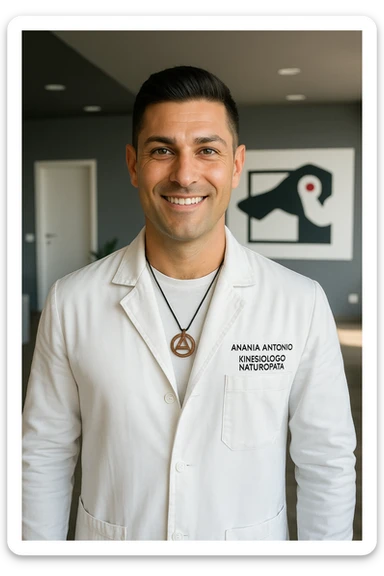 Kinesiologo chiamato Antonio Anania, immagini iperrealistiche sticker