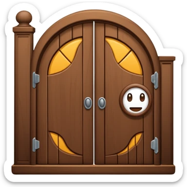 porta de madeira arredondada no topo sticker