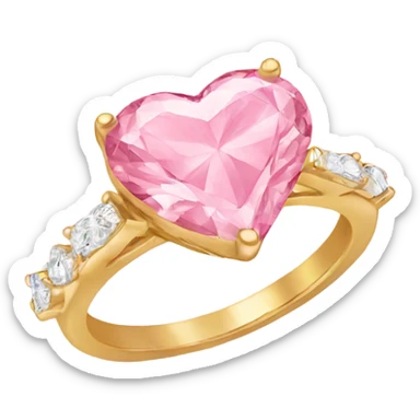 Pink heart engagement ring sticker
