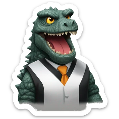 Godzilla dressed as a judge sticker