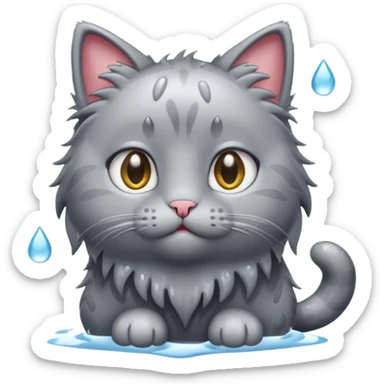 wet cat sticker