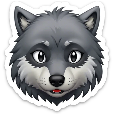 Black sad crying 2000s emo wolf sticker