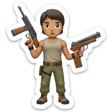 Rambo shooting, full body sticker