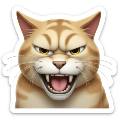 mean cat snarling sticker