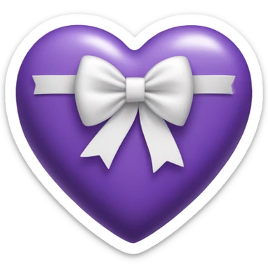 purple Heart with white bow sticker